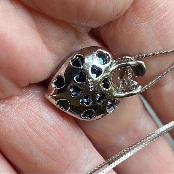 Mother Child Heart of the Ocean Crystal Sterling Silver Necklace - Picture 6 of 6